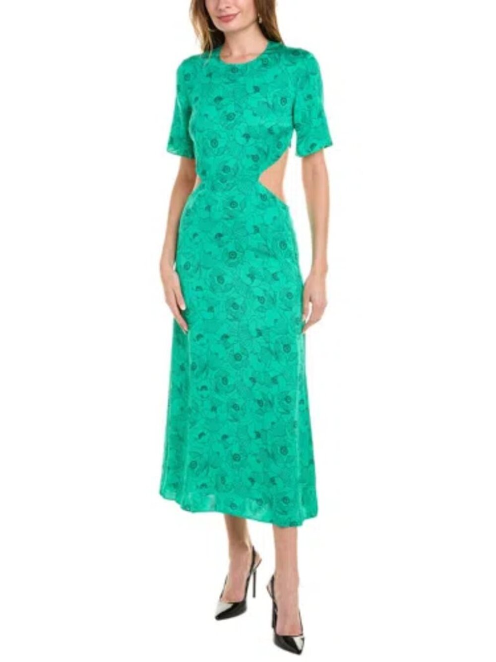 The Kooples Green Cutout Maxi Dress